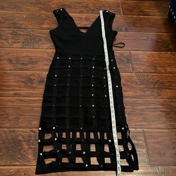 Bebe Black Sia Cage Bandage Embellished Dress - Picture 10 of 16